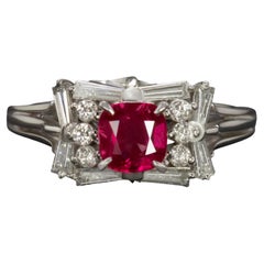 Ruby and Diamonds Cocktail Platinum Ring