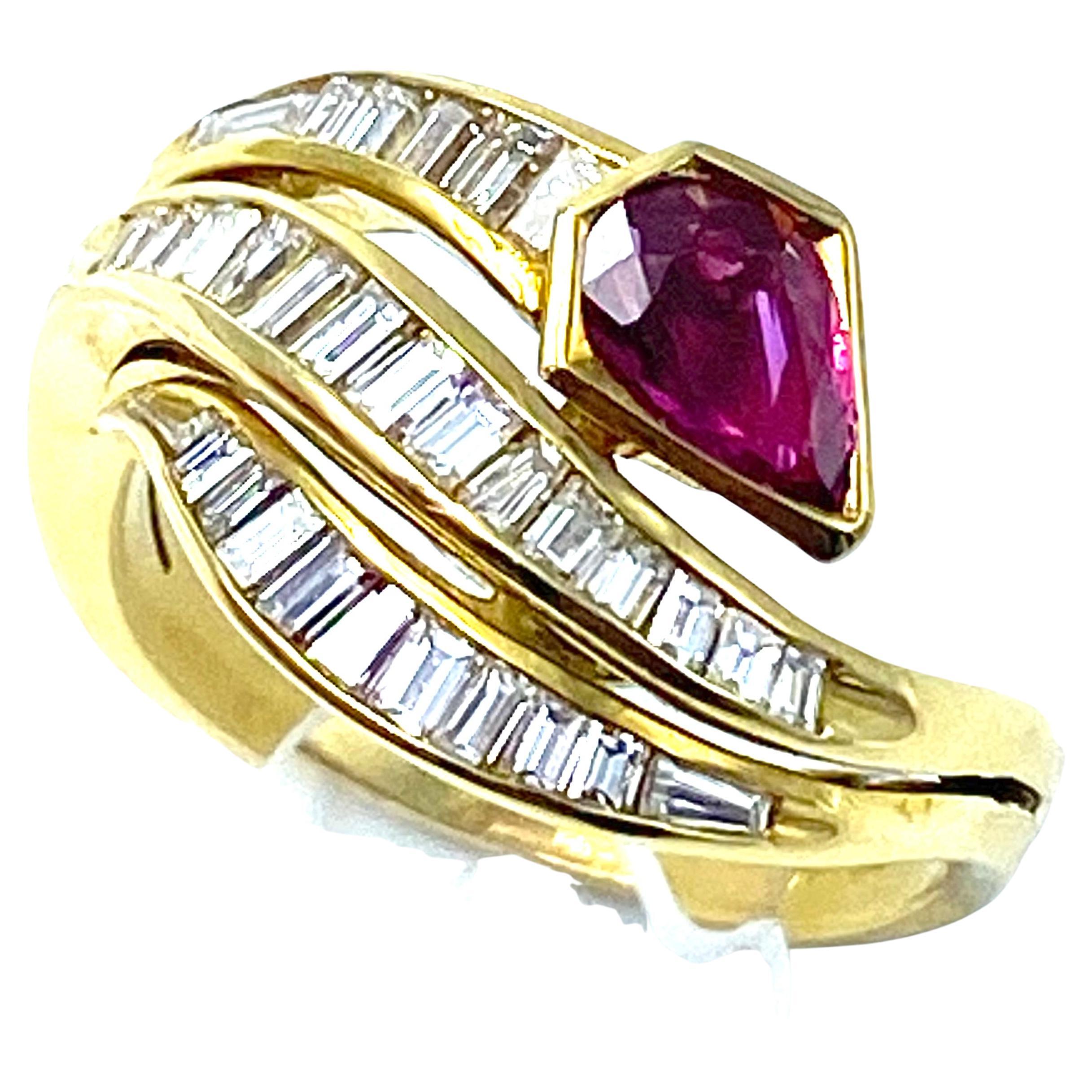 Ruby And Diamond Snake Ring - 238 For Sale on 1stDibs | ruby snake 