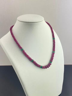 Ruby and Emerald Beaded Necklace