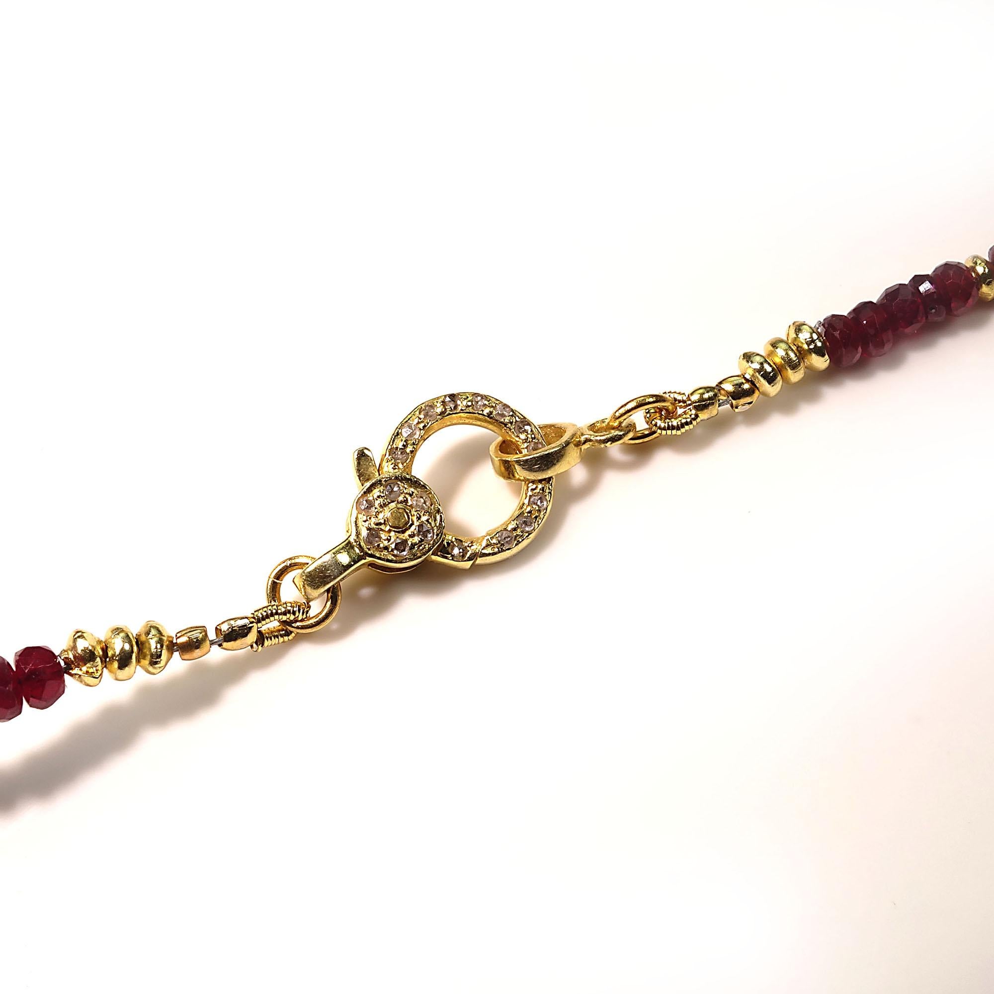 Perfect Valentine's Day Gift! Gemjunky Ruby and Gold Choker Necklace In New Condition In Raleigh, NC