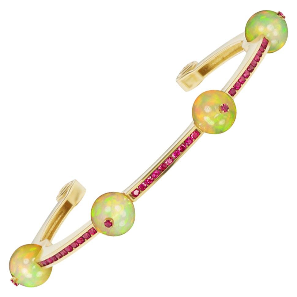 Ruby and Opal Bracelet by Andrew Glassford