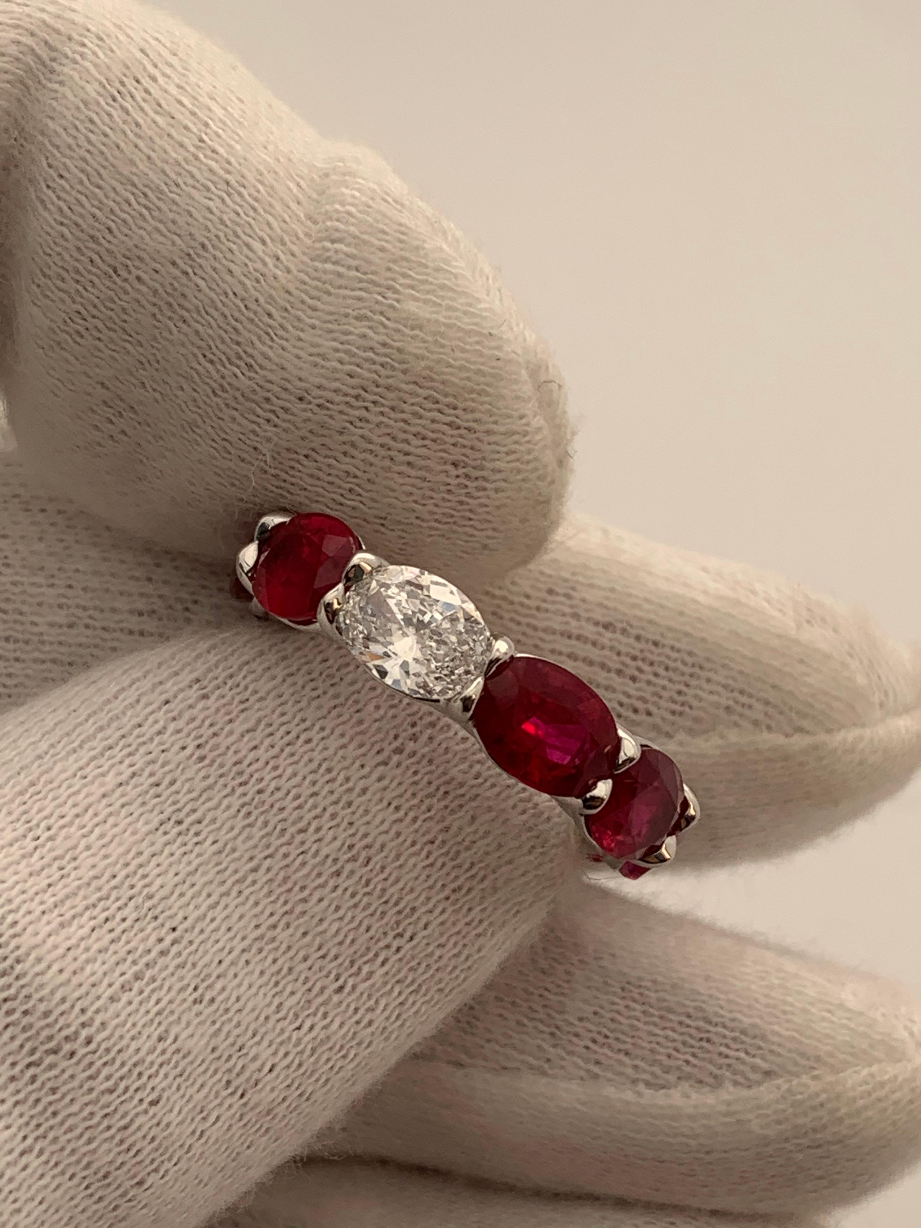 ruby diamond eternity band