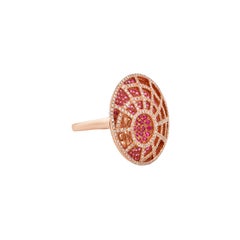 Sunita Nahata Ruby and Pink Sapphire Cocktail Ring in 14Karat Rose Gold