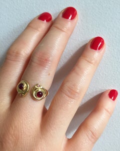Ruby and Pink Tourmaline Gold Ring
