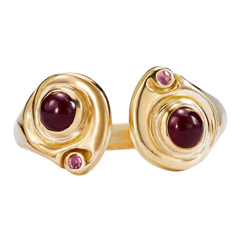 Ruby and Pink Tourmaline Gold Ring For Sale
