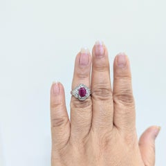 Ruby and White Diamond Cocktail Ring in Platinum