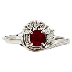 Ruby and White Diamond Ring in Platinum