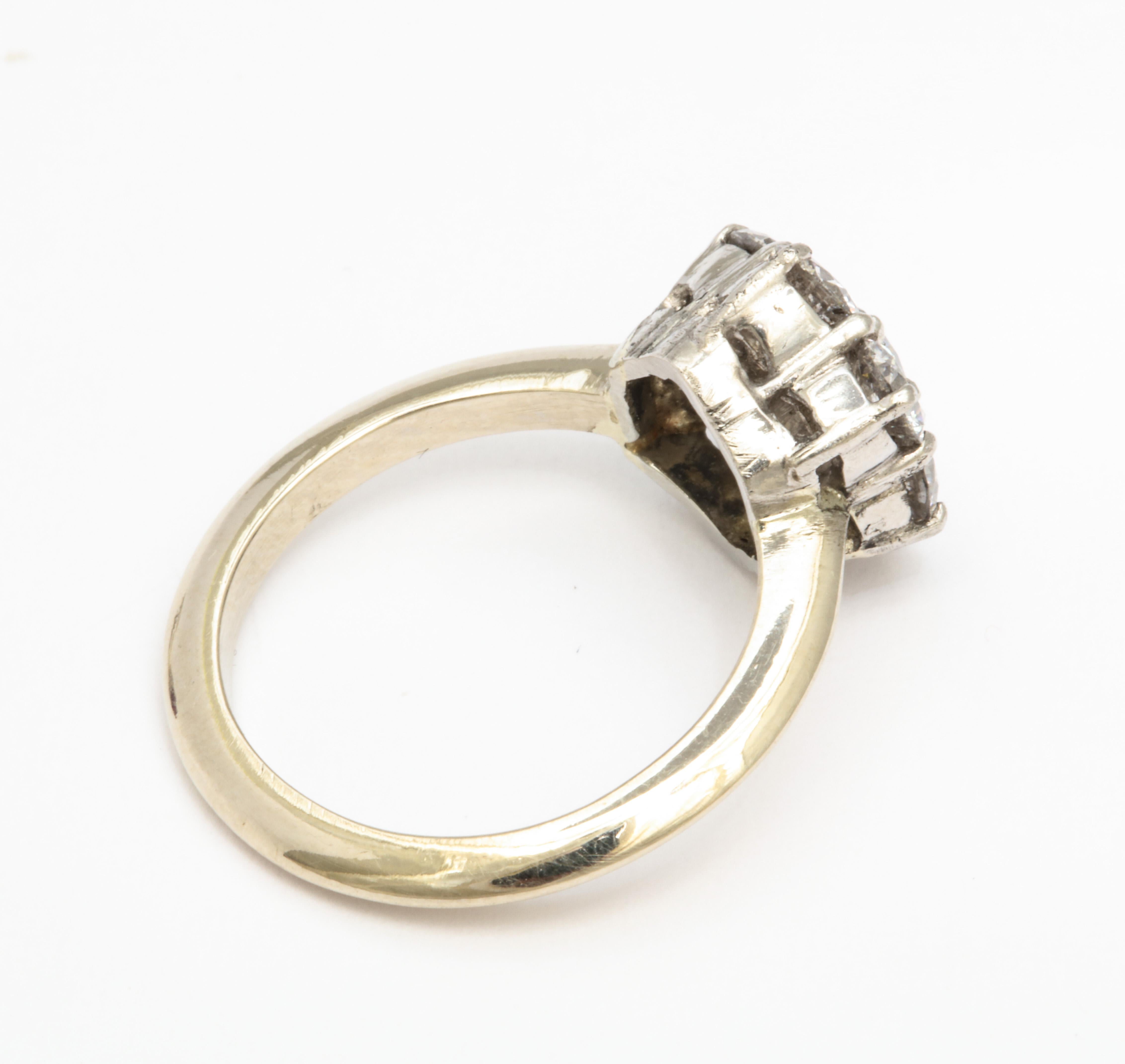 Ring aus Rubin und Weißgold (Retro) im Angebot