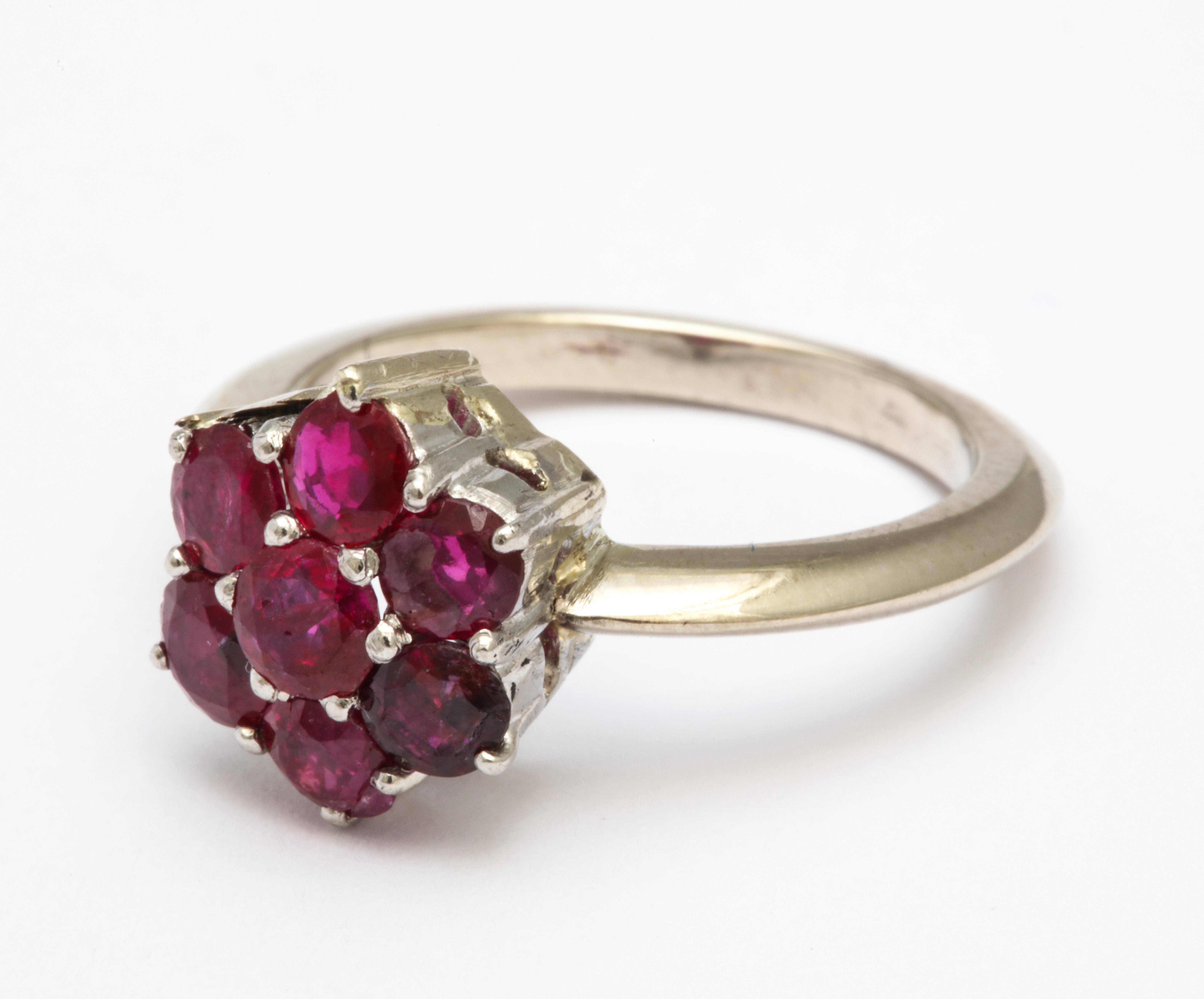 Women's Ruby and White Gold Ring