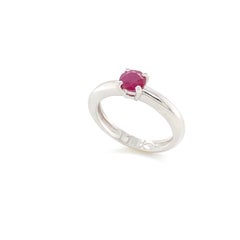 Ruby and White Gold Solitaire Ring