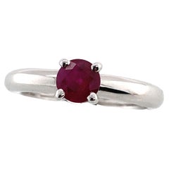 Ruby and White Gold Solitaire Ring