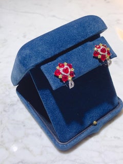 KAHN Ruby and Yellow Diamond Earring
