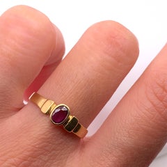 Ruby Antique Engagement Ring 18k Yellow Gold