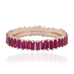 Bague en or 14 carats avec rubis baguette