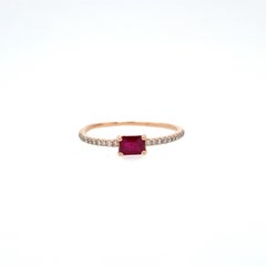 Ruby Baguette Diamond Stacking Ring