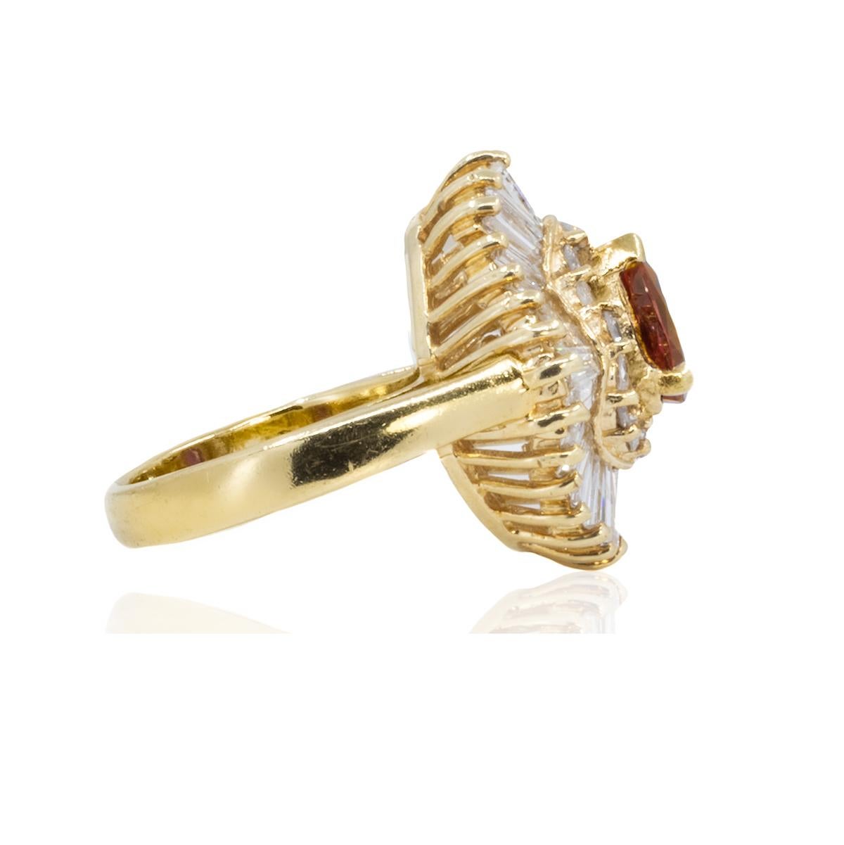 Pear Cut Ruby Ballerina Ring For Sale