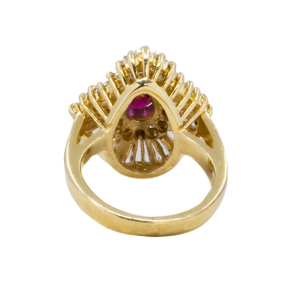 Ruby Ballerina Ring In Excellent Condition For Sale In Sarasota, FL