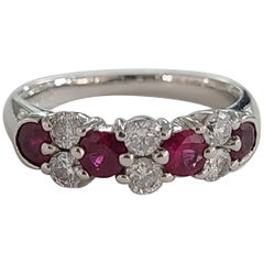 Ruby Band Ring Set in Platinum with Diamonds Ruby Band Ring Set in Platinum with Diamonds