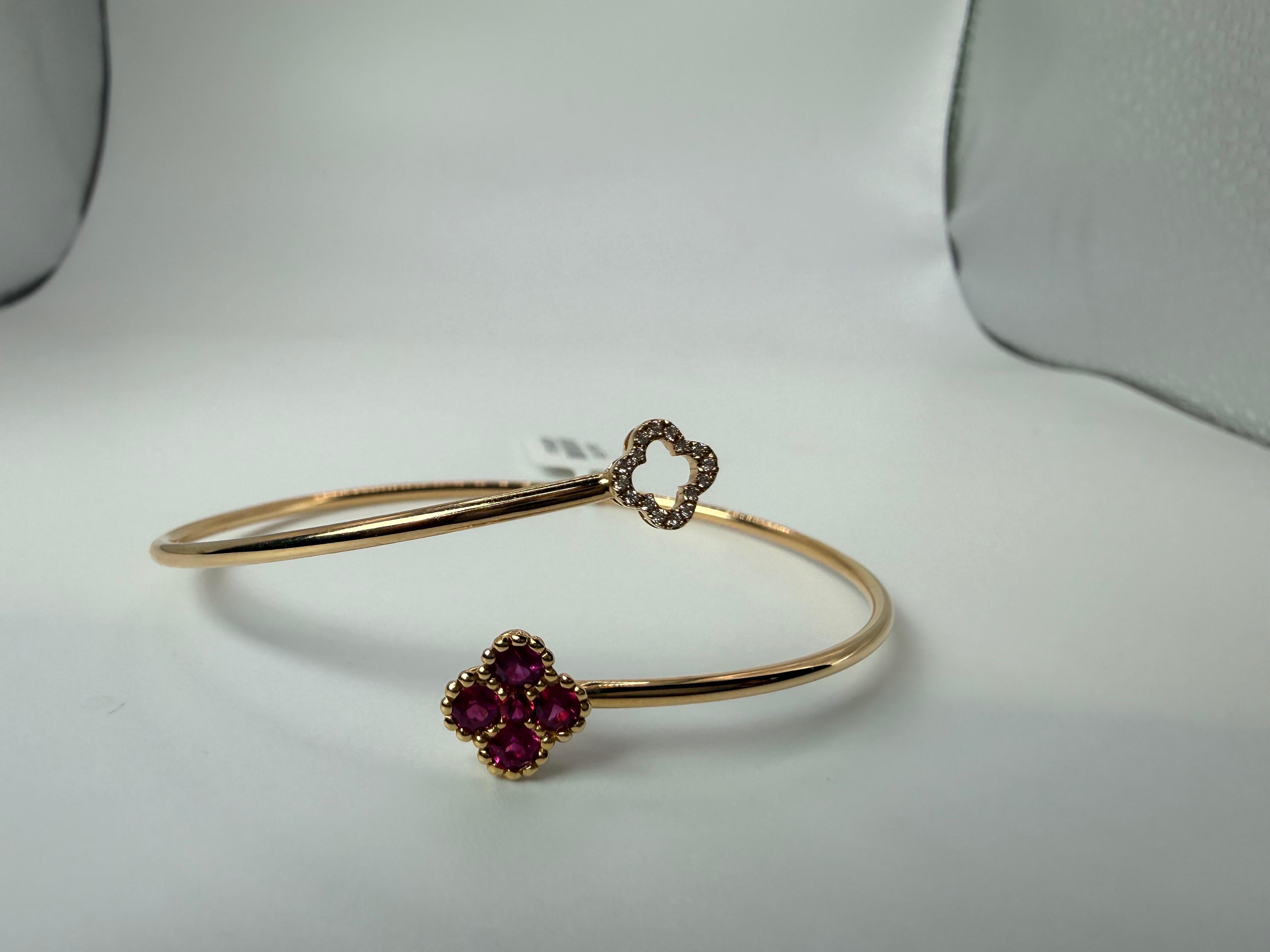 Such a modern bangle made with untreated natural rubies in 14KT yellow gold, super comfortable when on hand! Flexible solid gold bangle!

WHAT YOU GET AT STAMPAR JEWELERS:
Stampar Jewelers, located in the heart of Jupiter, Florida, is a custom