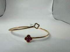 Ruby bangle flexible 14KT solid gold