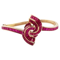 Ruby Bangle Set in 18k Rose Gold Settings