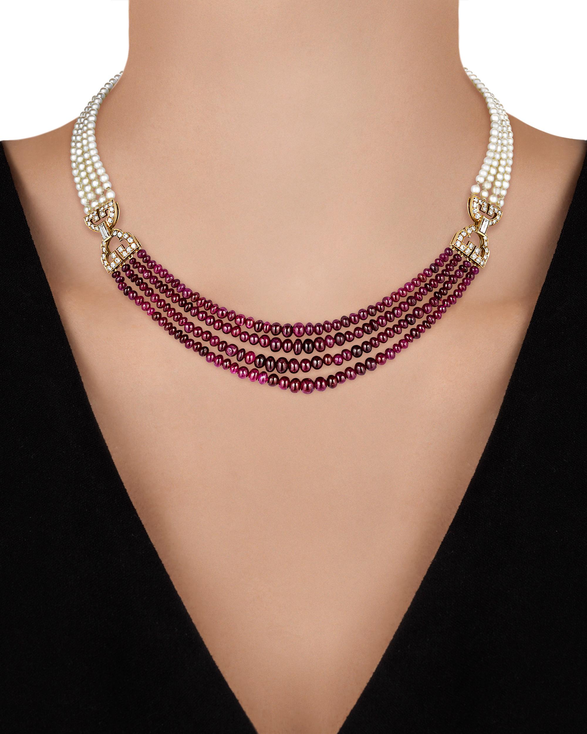 ruby necklace designs indian style