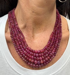 Certified Natural Unheated Burmese Ruby Necklace