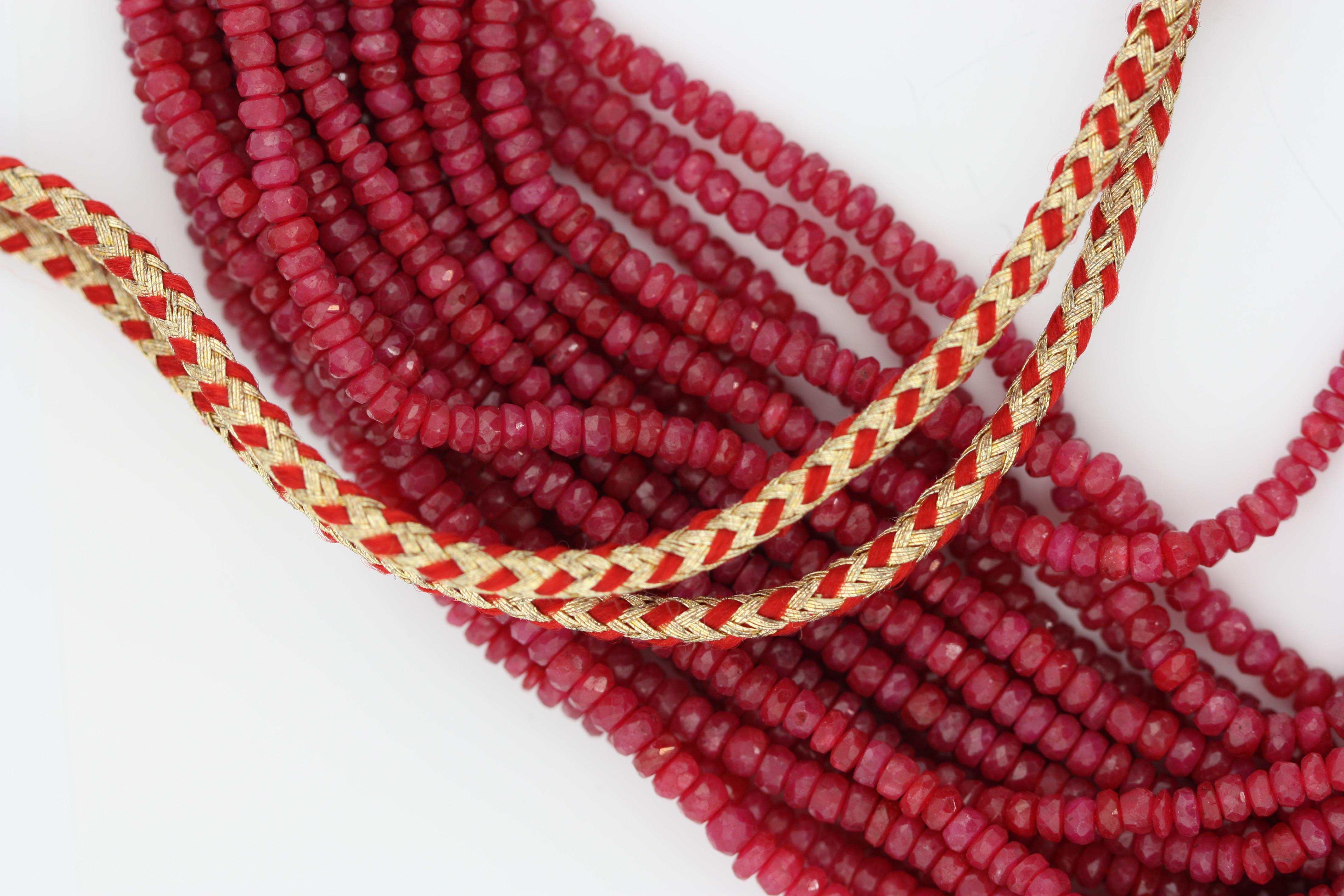 Women's or Men's Ruby Bead Necklace