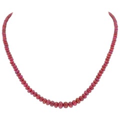 Vintage Ruby Bead Necklace