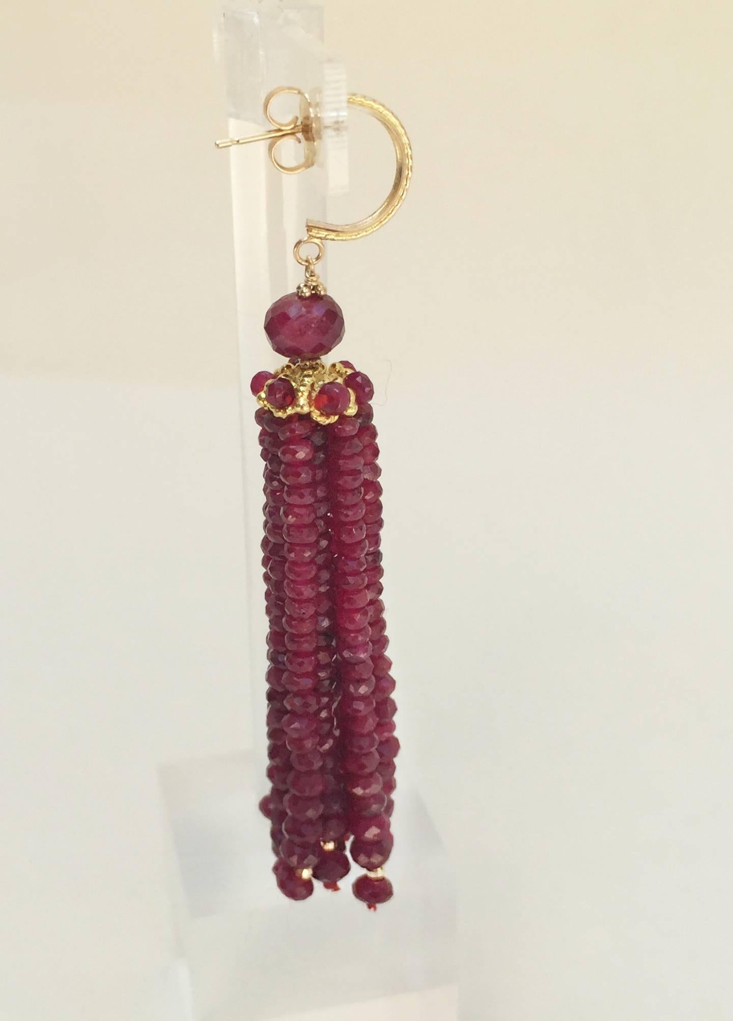 ruby beads earrings