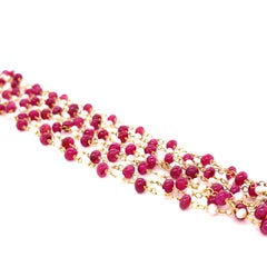 Ruby Beads and Cultured South Sea Pearl 22 Karat Gold Necklace