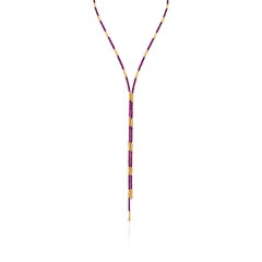 Collana di perle di rubino e magneti in oro giallo 18 carati