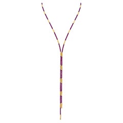 Rubin Perlen & Magnet Halskette in 18K Gelbgold