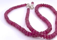 Ruby Beads on Silver