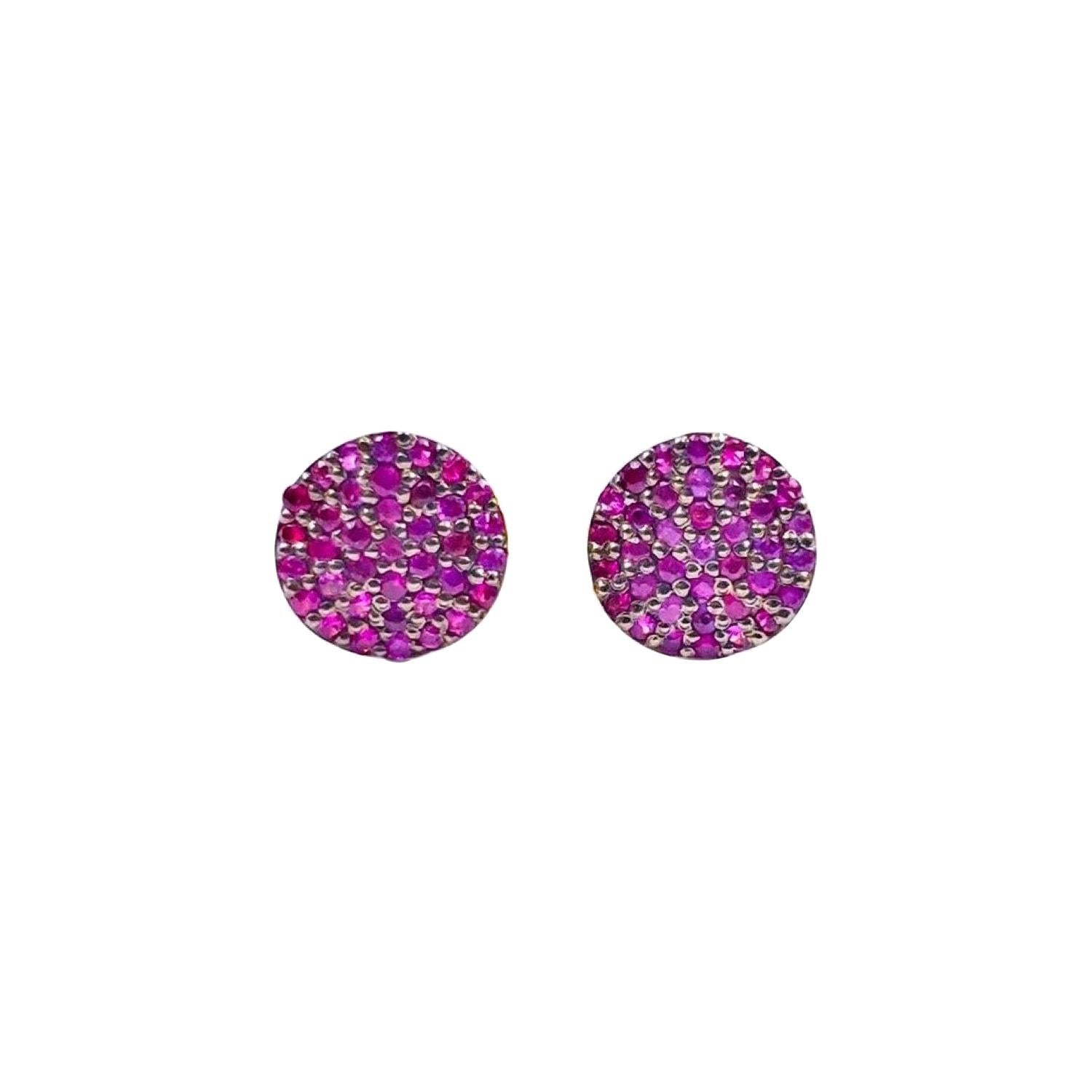 Ruby Blackened Wave Studs For Sale