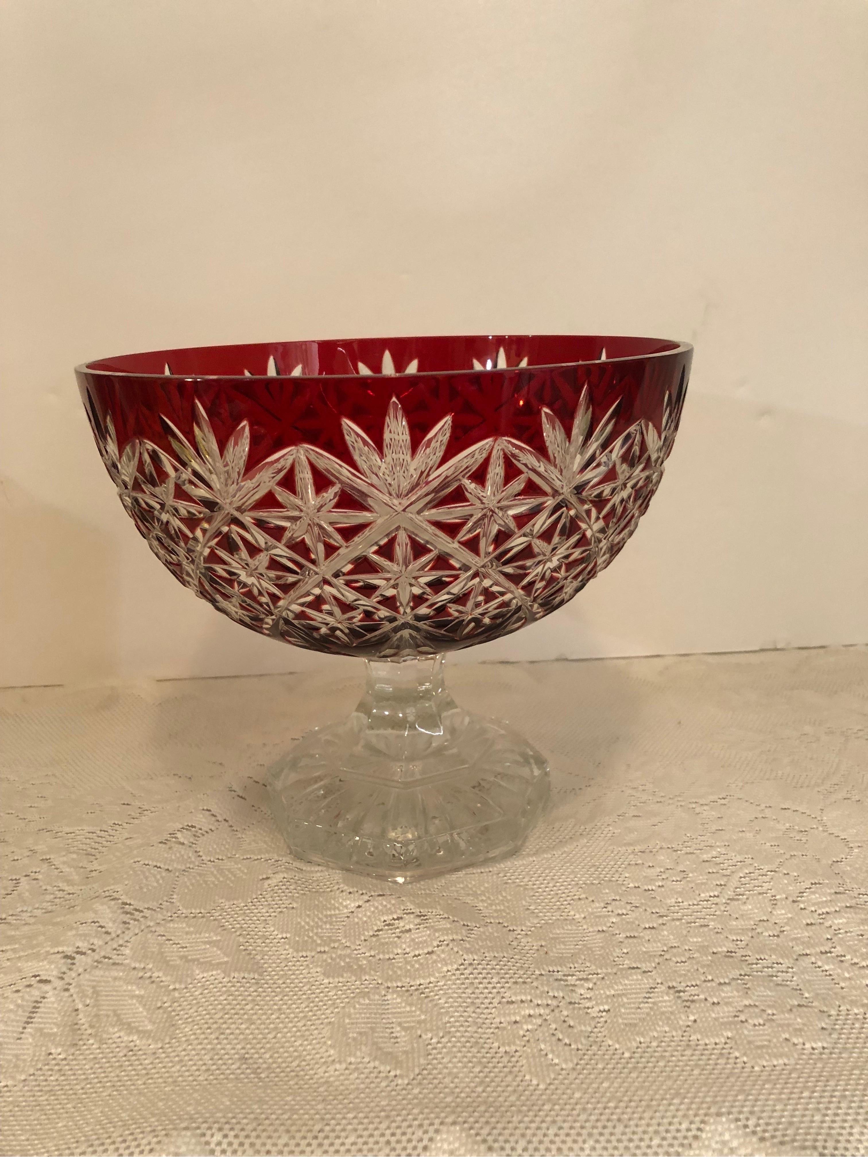 cut glass punch bowl with pedestal