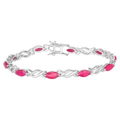 Ruby Bracelet 4.98 Carats 10K White Gold