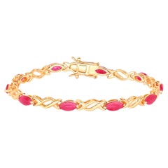 Bracciale di rubini 4,98 carati in oro giallo 10K