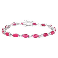 Ruby Bracelet 7.98 Carats 10K White Gold