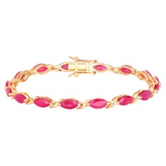 Bracciale di rubini 7,98 carati in oro giallo 10K