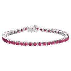 Pulsera de rubíes 8.78 quilates Plata de Ley