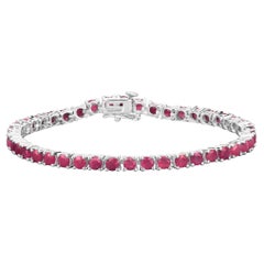 Ruby Bracelet 8.78 Carats Sterling Silver
