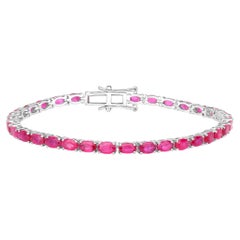 Ruby Bracelet 9.16 Carats 10K White Gold