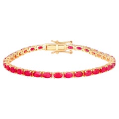 Rubin-Armband 9,16 Karat 10K Gelbgold