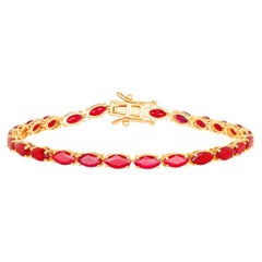 Ruby Bracelet 9.48 Carats 14K Yellow Gold