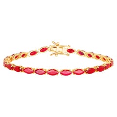 Ruby Bracelet 9.48 Carats 14K Yellow Gold