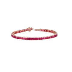 Pulsera de rubíes tachonados en oro rosa de 18 quilates