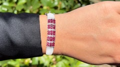 Rubin-Armband mit weißem Topas 6.62 Karat Sterling Silber