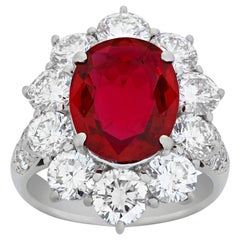 Ruby Burma and Diamond Ring, 5.20 Carat