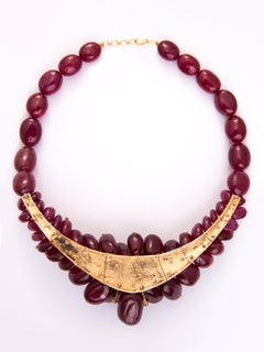 Ruby Burst Necklace in 18kt Gold & Diamonds